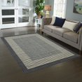 Mainstays Traditional Gray Cream Border Indoor Area Rug, 5'X7