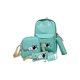 thumbnail image 2 of Bolsa 5 unids/set lindo gato de lona mochila de viaje de mano de hombro (verde) JShteea Para Estrenar, 2 of 7