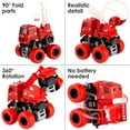 thumbnail image 5 of SDOTXA 1pc Fire Engine Monster Truck Toy - 4x4 Friction Powered Push and Go Vehicle with Realistic Fire Engine  - Perfect Christmas Birthday Party Gift for 3-9 Year Old Boys and Toddlers, 5 of 7