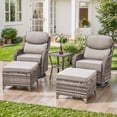 thumbnail image 3 of Jentlehouse Outdoor Patio Furniture Set,Outdoor Swivel Rocker Chair with Ottomans & Side Table,Rattan Conversation Set for Balcony Garden Porch, 3 of 12