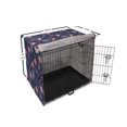 thumbnail image 6 of Jacobean Dog Crate Cover, Contemporary and Exotic Setting Floral Jungle Pattern with Flamingos, Easy to Use Pet Kennel Cover Small Dogs Puppies Kittens, 7 Sizes, Indigo Pink, by Ambesonne, 6 of 6