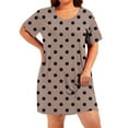 thumbnail image 4 of ZZwxWA Women's Plus Size Polka Dot Print Short Sleeve T Shirt Dress Casual Crewneck Mini Tunic Dress Beach Party Dresses, 4 of 7