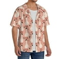 thumbnail image 2 of Haiem goose bird and daisy Pattern Men's Casual Shirts Short Sleeve Button Down Shirts Fashion Textured Summer Beach Shirt-Medium, 2 of 5