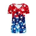 thumbnail image 4 of Raeneomay Oversized T Shirts for Women Summer Casual Loose Independent Day Printed V-Neck Short Sleeved T-Shirt Short Sleeved V-Neck Top/Shirt, 4 of 5