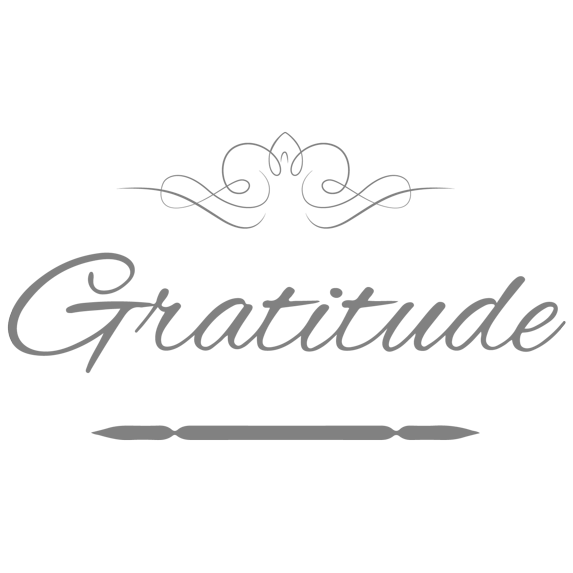 Gratitude Vinyl Decal Sticker Quote - Small - Gray