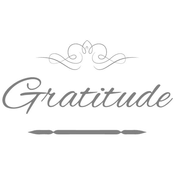 Gratitude Vinyl Decal Sticker Quote - Small - Gray