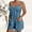 01*Blue, variant on amkenre Jumpsuits for Women Girl Dressy V-Neck Pockets Elastic Waist Rompers Sleeveless Tops Simple Casual Romper Shorts Clearance Ladies Overalls