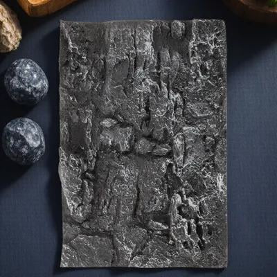 UPOUART 3D Aquarium Background Panel in Dark Grey with Realistic Rock Texture, Decorative Terrarium Fish Tank Accessory
