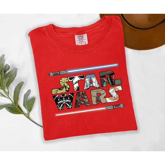 Moonlight Apparel Graphic T-Shirt for Women Vintage Style Tee with Lightsaber Design Soft Cotton Crewneck Casual Fan Shirt Funny Nerdy Gift