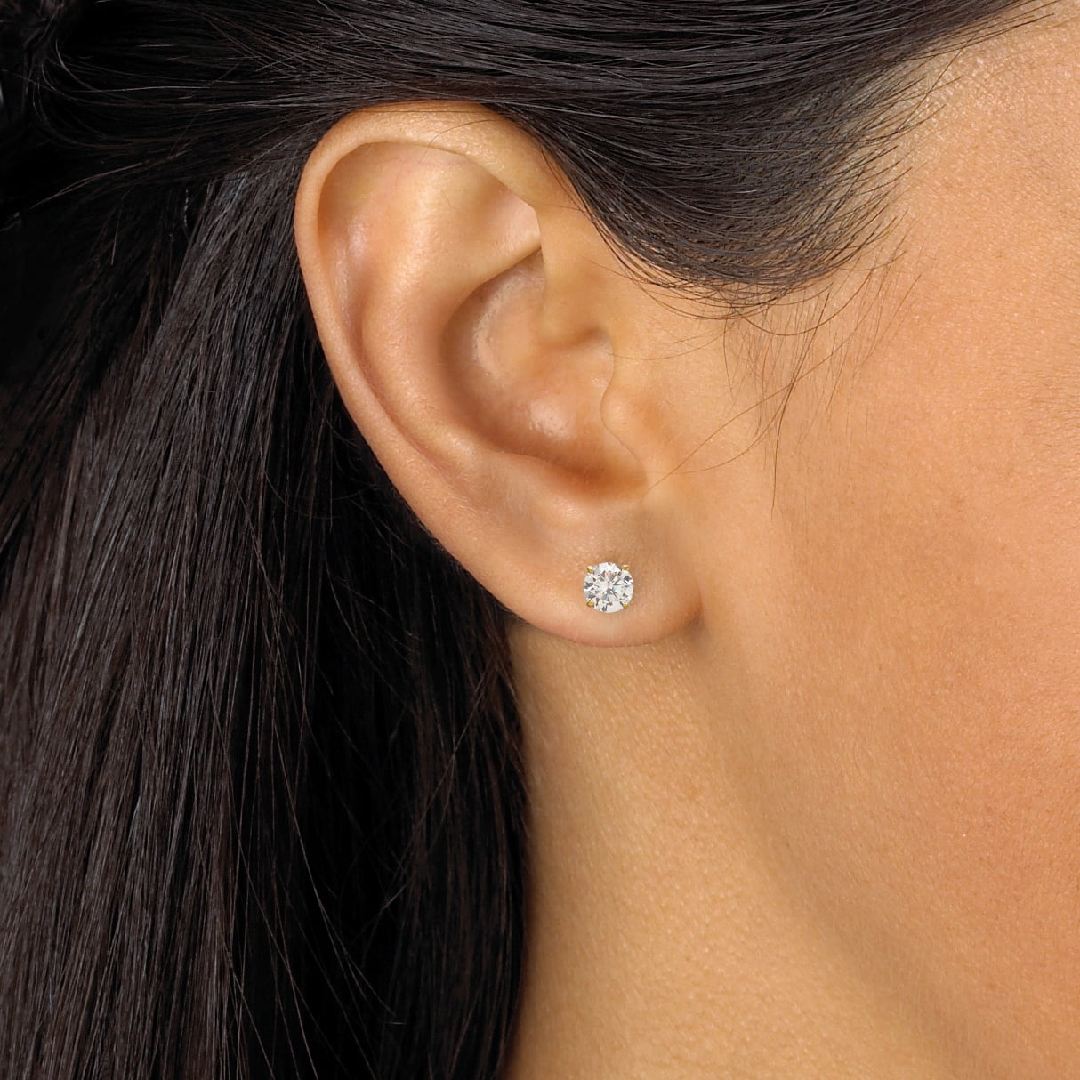 Palm Beach Jewelry 1 Tcw Round Cubic Zirconia 10k Yellow Gold Stud Palm Beach Jewelry 1 Tcw Round Cubic Zirconia 10k Yellow Gold Stud Earrings
