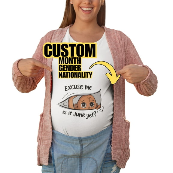 Funny Pregnancy Announcement Shirt - Contact Store to Submit Details (S)