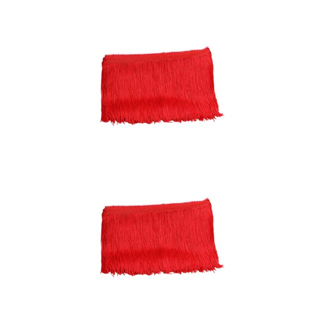 Sonducket Borde de flecos de poliéster para manualidades y costura: elija una variedad de estilos Artesanía Ropa de bricolaje Borla rojo rojo brillante 2Conjunto