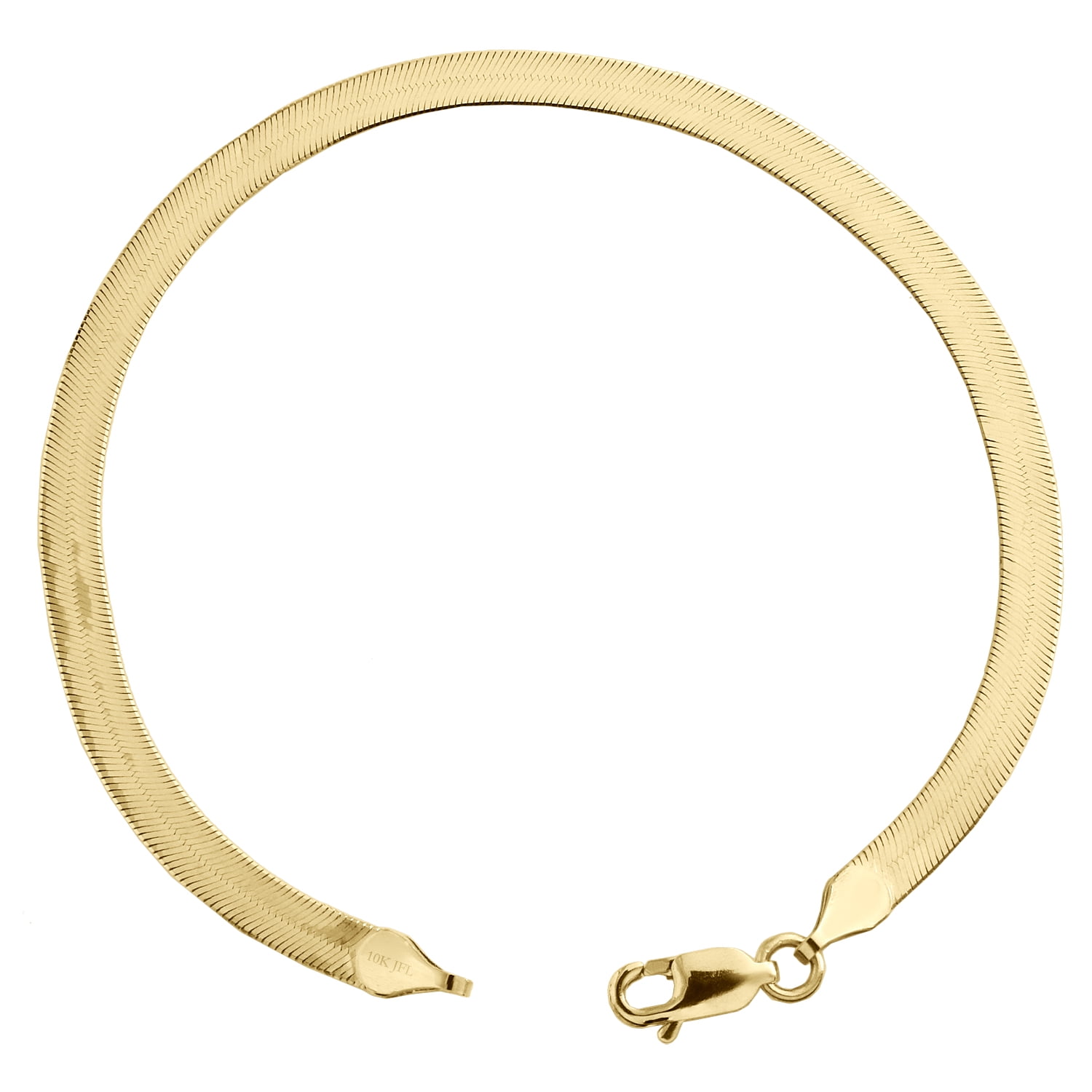 10K Yellow Gold 3.90mm Mens Solid Herringbone High Polished Bracelet 8 Inches