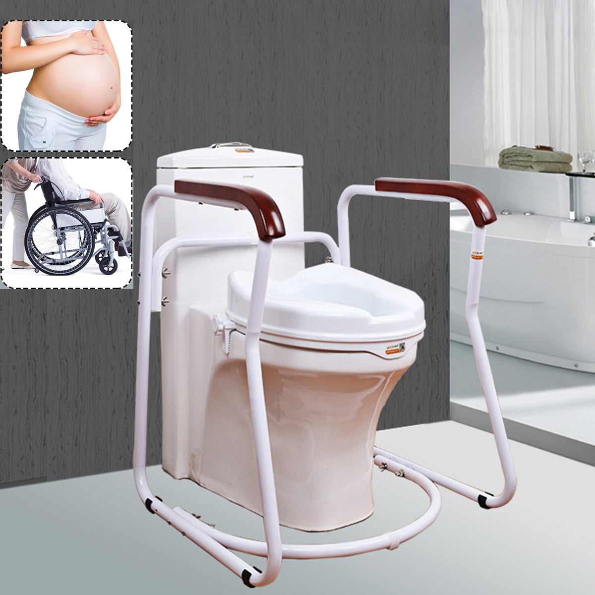 Stand Alone Toilet Rail Bathroom Safety Assist Frame