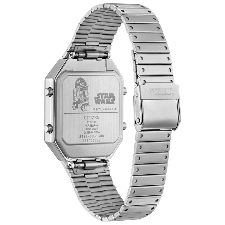 Citizen Unisex R2-D2 Digital Wristwatch, Stainless Steel Citizen Unisex R2-D2 Digital Wristwatch, Stainless Steel