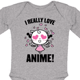 thumbnail image 4 of Inktastic I Really Love Anime with Cute Anime Cat and Hearts Boys or Girls Long Sleeve Baby Bodysuit, 4 of 5