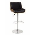 thumbnail image 1 of Tabouret de Bar Réglable en Hauteur, Noir & Noyer, 1 of 1