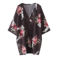 thumbnail image 4 of QUINDOS Womens Cardigan Sweaters,Women Chiffon Loose Shawl Print Kimono Cardigan Tops Cover Up Blouse Beachwear, 4 of 9