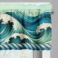 thumbnail image 2 of Ambesonne Nautical Valance & Curtain 3 Pcs Set, Icy Aquamarine Ocean Waves, 55"x45", Seafoam Beige Soft Blue, 2 of 7