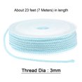 thumbnail image 2 of Unique Bargains 2 Packs Twisted Nylon Twine Thread Beading Cord 3mm 7M/23 Feet Extra Strong Braided Nylon String, Light Blue, 2 of 6