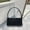 black, variant on Cowhide Leather Women Baguette Bag, Shoulder Underarm Bag, Rectangular Shape, Suede Texture