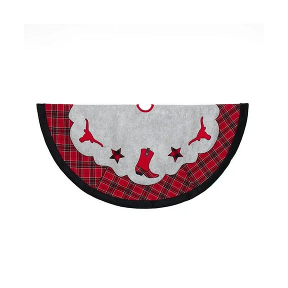 Plaid 48" COWBOY WESTERN Christmas Tree Skirt, by Kurt Adler