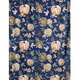 thumbnail image 3 of Fall Decor Throw Blanket: Soft Orange White Pumpkins Leaves and Berries on Slate Blue Background for Living Room Couch Bed Chair or Dorm, 3 of 6