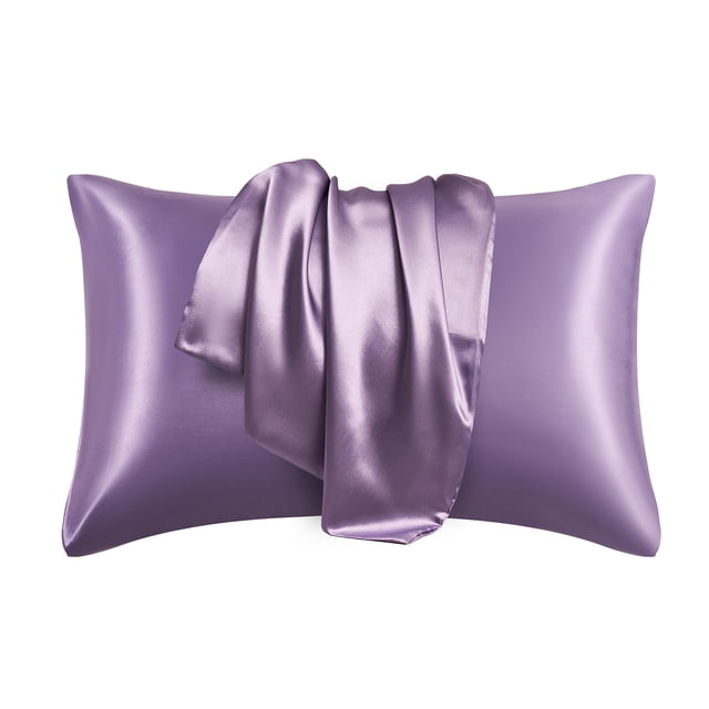 TopLLC 2 Pcs Silk Pillow Cases, 20x30 inch Soild Color Satin Pillow Cover with Envelope Closure, Soft Silky Breathable Wrinkle-Free Cooling Pillowcase Beauty Sleep Bed Pillow Cover for Hair and Skin