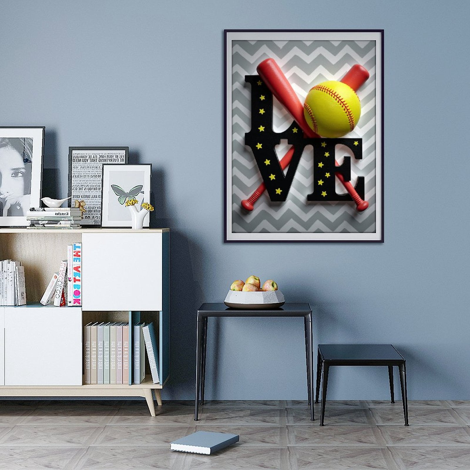 Diamond Art Kits for Adults - 5d Softball Love Art Decor Diamond Painting for Adults, Diamond Art for Adults Beginners, Diamond Painting Kits for Adults for Home Wall Decor