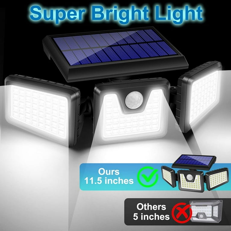 2 Pack - Solar Lights Outdoor, 800LM Wireless LED Solar Motion Sensor Lights Outdoor; 3 Adjustable Heads, 270° Wide Angle Illumination, IP65 Waterproof, Security LED Flood Light 2 Pack - Solar Lights Outdoor, 800LM Wireless LED Solar Motion Sensor Lights Outdoor; 3 Adjustable Heads, 270° Wide Angle Illumination, IP65 Waterproof, Security LED Flood Light