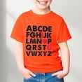 thumbnail image 2 of T-shirts Filles Été Imprimé Lettre Col Rond Manches Courtes T-Shirt Décontracté Hauts Filles Orange 12-13 Ans, 2 of 4