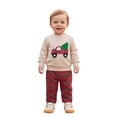 thumbnail image 2 of Tiijoy Christmas Boys Outfits Long Sleeve Crewneck Sweatshirt Plaid Pants Set, Sizes 0-3T, 2 of 7
