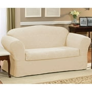 Home Trends Matelasse Loveseat Slipcover, Cream