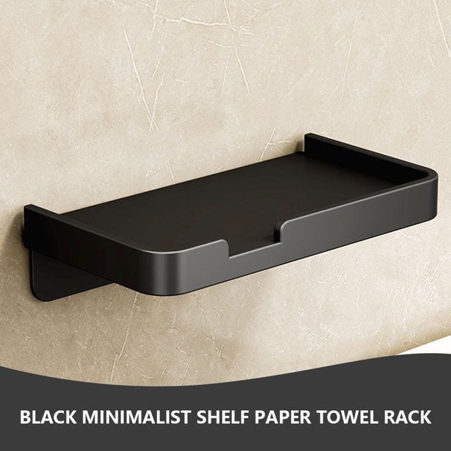 Soporte De Papel Higiénico Portarrollos de papel higiénico montado en la pared sin taladro para baño (negro)