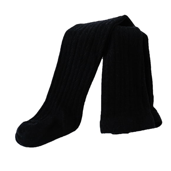 Zanarzt Baby Girls Winter Fleece Lined Leggings Spring and Autumn New Children's Pantyhose Girls Leggings Leggings Pantyhose Solid Color Combed Cotton Black,1-2 Years