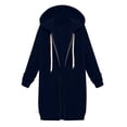 thumbnail image 7 of Zip Up Hoodies Womens Long Sleeve Long Tunic Sweatshirts Oversized Fleece Casual 2026 Fall Jacket Coat with Pocket Navy M, 7 of 7