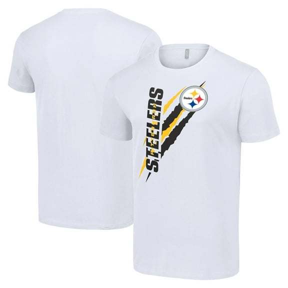 Men's Starter White Pittsburgh Steelers Color Scratch T-Shirt