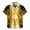 Gold, variant on Rebaike Men's Luxury Baroque Print Shirt Gold Pattern Button Down Short Sleeve Shirt Designer-Inspired Party Top