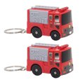 thumbnail image 1 of 1 Set 2 Pcs Fire Fighting Truck Toy Flashing Sounding Key Ring Pendant (Red), 1 of 6