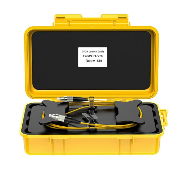 Caja de Lanzamiento de Cable OTDR de Fibra Óptica de 300 M, Caja de Transmisión de Cable OTDR de Anillo de Fibra Óptica, Eliminador de Punto Muerto FC/UPC-FC/UPC