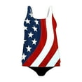 thumbnail image 4 of Oplxuo American Flag Print Swim Suits for Women 2025 Patriotic Modest Bathing Suit Two Piece Blouson Modest Tankini Sets, 4 of 4