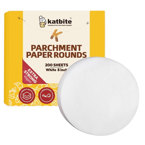 Rollos de papel pergamino Katbite de 8 pulgadas, 200 unidades, para hornear