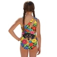 thumbnail image 2 of POLERO Cute Cartoon Dachshund Floral One-Piece Swimsuit with Mesh Cover Up - Quick Dry, Adjustable Straps for Teen Girls Beach & Pool Days, 2 of 10