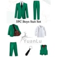 thumbnail image 2 of Conjunto de ropa formal, traje de esmoquin para niños, talla 14, verde YuanLu, 2 of 6