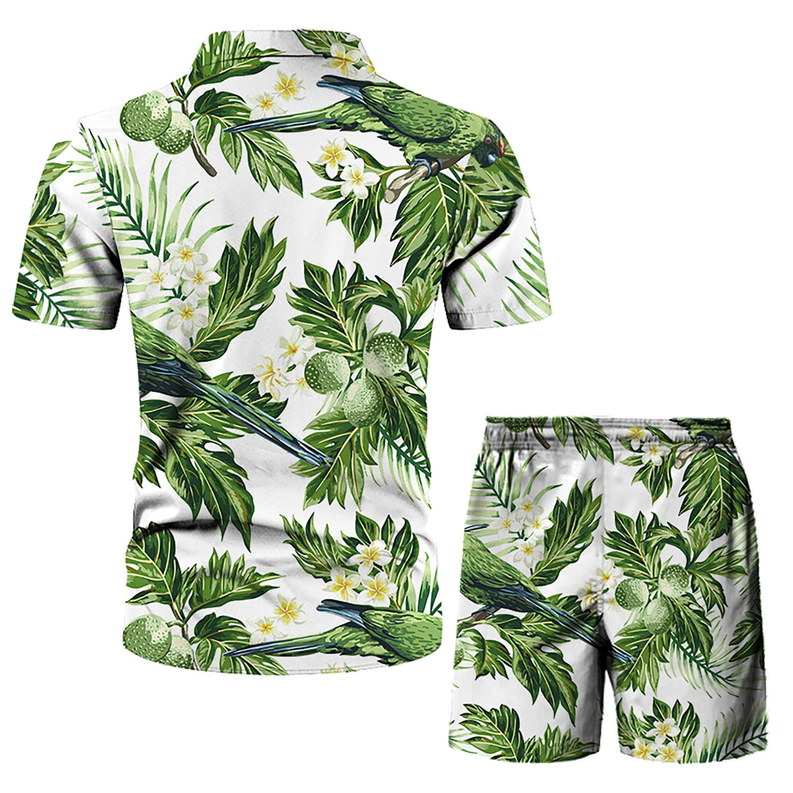 GWAABD Work Shirts Custom Logo Men's Shirts Sets Short Sleeve Casual Button  Down Beach Flower Shirt and Shorts Suits Mens Trunks with Hat 