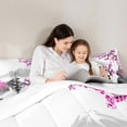 thumbnail image 5 of Manfei Pink Cherry Blossoms Full Size Comforter Sets 3-Piece, Japanese Traditional Building Bedding Comforter Set, Nature Lake Mountain Bedding Sets, Breathable Home Decor, 5 of 8