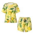 thumbnail image 4 of Naloa Lemon Women's Short-Sleeved Pajama Set, Loungewear, Summer pajamas, Breathable Cozy - XX-Large, 4 of 9