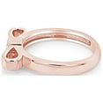 thumbnail image 3 of AFFY Round Shape White Natural Diamond Accent Ribbon Bow Ring In 14k Rose Gold Over Sterling Silver Ring Size-5, 3 of 6