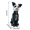 thumbnail image 3 of Gallickan Cat Figurine, Skeleton Cat Statue, Resin Skeleton Cat, Black Cat Statue Halloween Decor for Indoor Outdoor Lawn Garden Decoration, A, 3 of 5