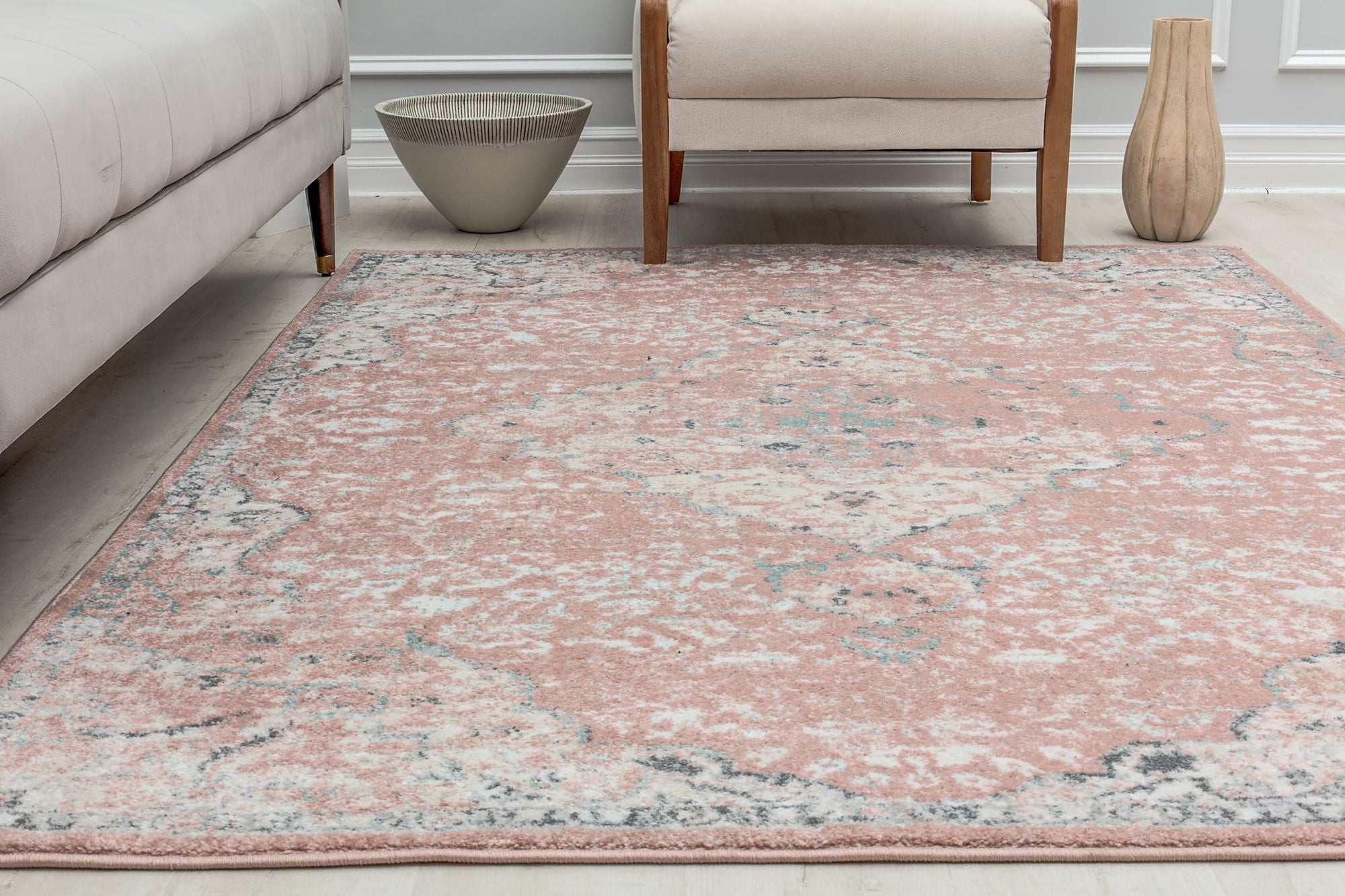 Harper HY50B Amaranth Transitional Vintage Pink Area Rug, Oval